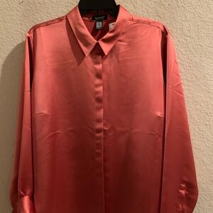 NEW Express The Portofino Boyfriend Shirt Size  Large Green Stretch Relaxed NWT